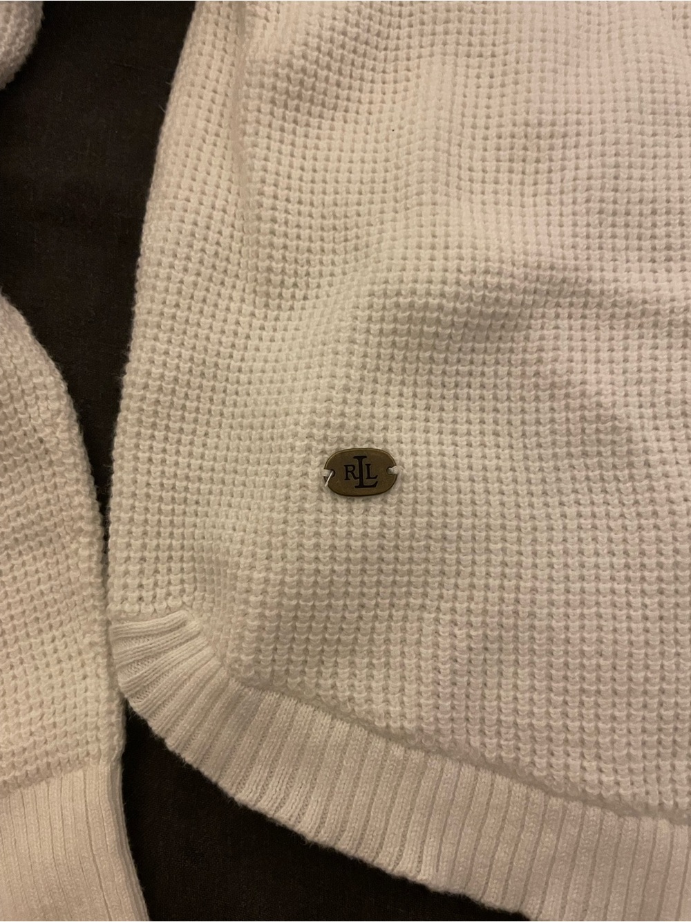 Ralph Lauren White Waffle Knit Women's Sweater
